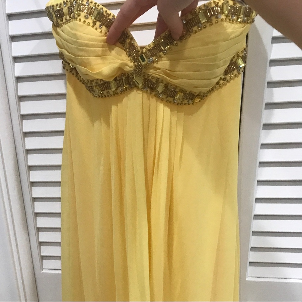 Strapless Yellow Gown from Cache